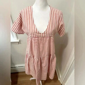 Pink Chicken Pink and White striped dress